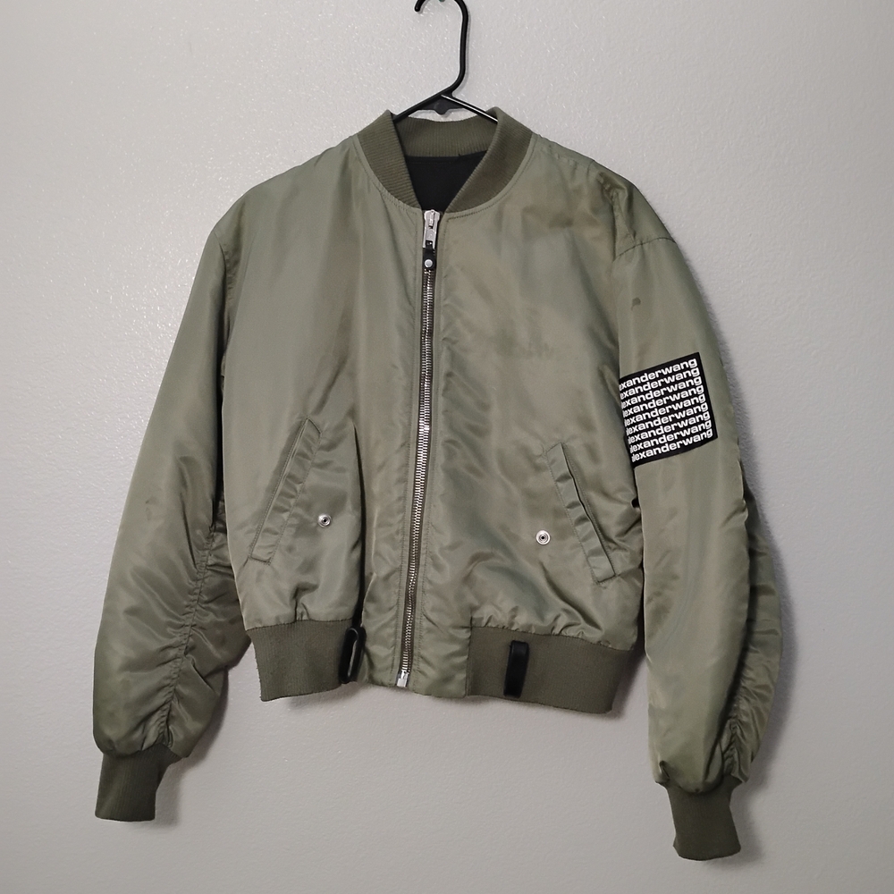 Alexander Wang Olive Green Bomber Jacket